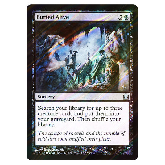 Buried Alive 74 card from the Magic The Gathering set Commander 2011