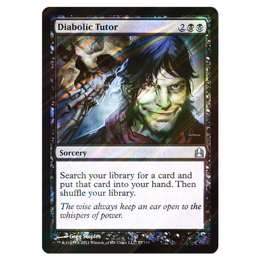 Diabolic Tutor 77 card from the Magic The Gathering set Commander 2011