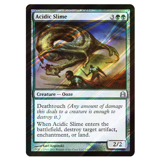 Acidic Slime 140 card from the Magic The Gathering set Commander 2011