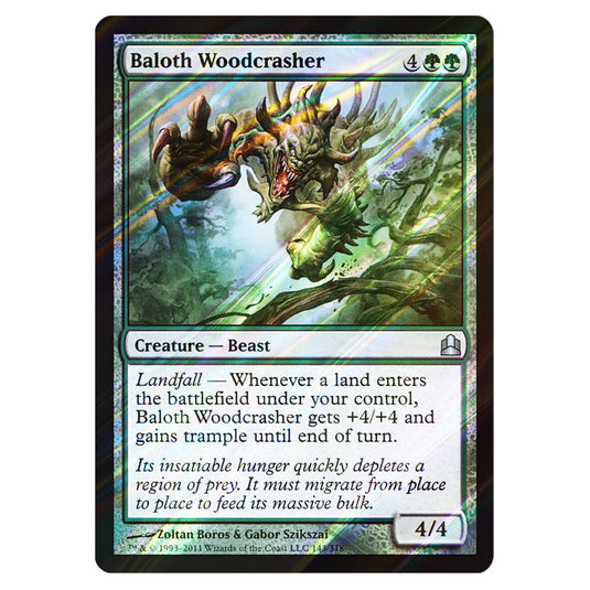 Baloth Woodcrasher 143 card from the Magic The Gathering set Commander 2011