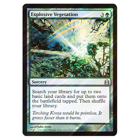 Explosive Vegetation 153 card from the Magic The Gathering set Commander 2011