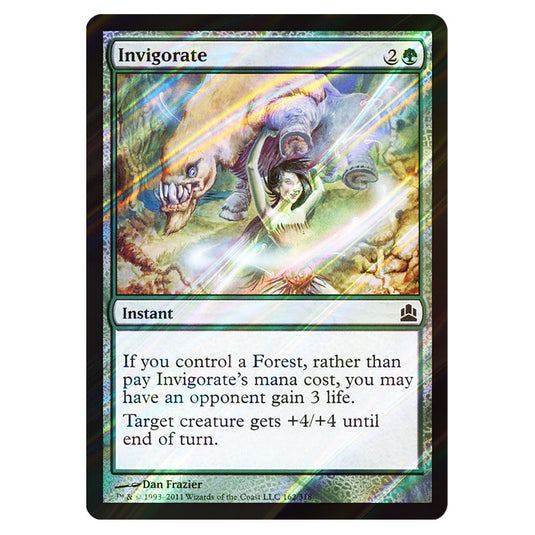 Invigorate 162 card from the Magic The Gathering set Commander 2011