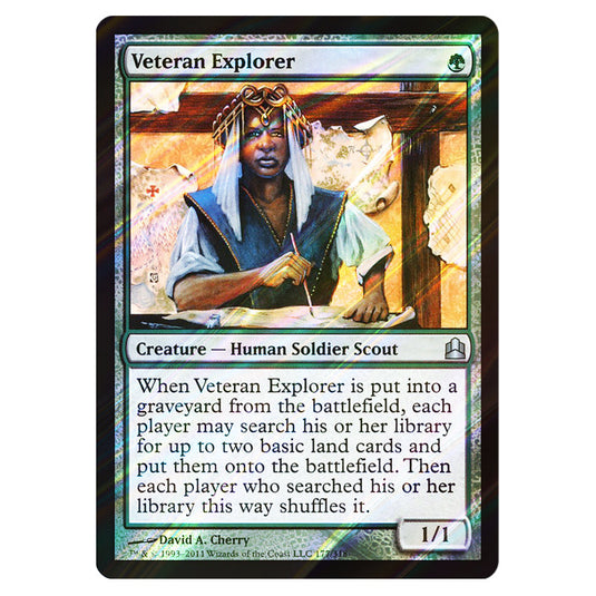 Veteran Explorer 177 card from the Magic The Gathering set Commander 2011