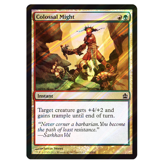 Colossal Might 190 card from the Magic The Gathering set Commander 2011