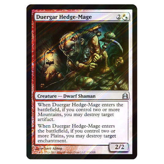 Duergar Hedge-Mage 195 card from the Magic The Gathering set Commander 2011