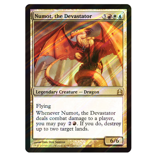 Numot, the Devastator 215 card from the Magic The Gathering set Commander 2011