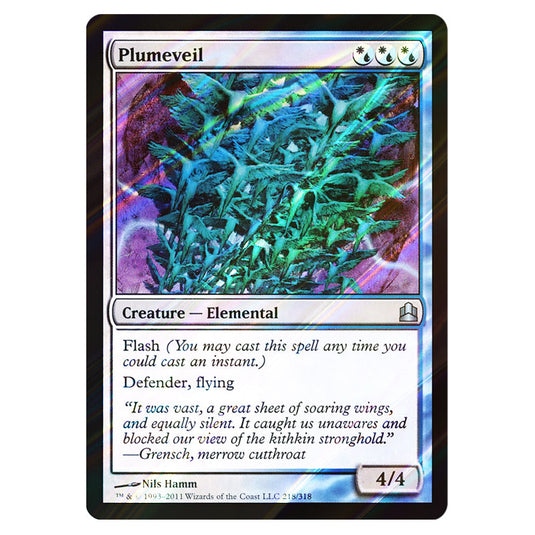Plumeveil 218 card from the Magic The Gathering set Commander 2011