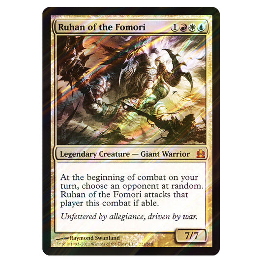 Ruhan of the Fomori 221 card from the Magic The Gathering set Commander 2011