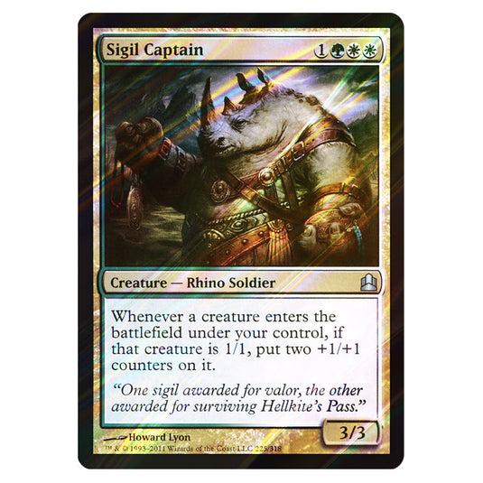 Sigil Captain 225 card from the Magic The Gathering set Commander 2011