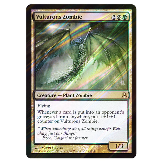 Vulturous Zombie 236 card from the Magic The Gathering set Commander 2011