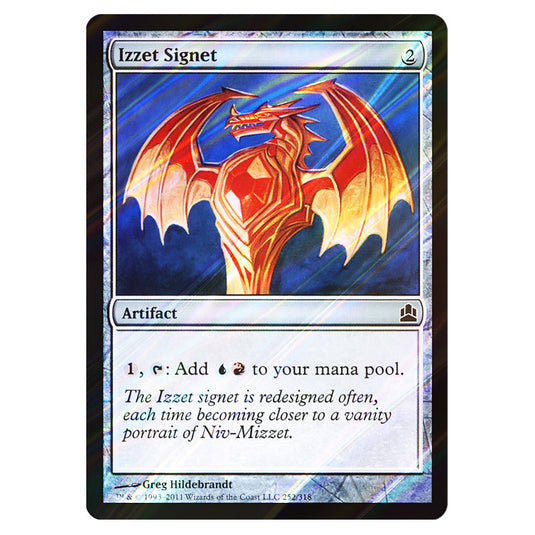 Izzet Signet 252 card from the Magic The Gathering set Commander 2011