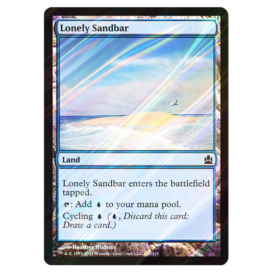 Lonely Sandbar 281 card from the Magic The Gathering set Commander 2011