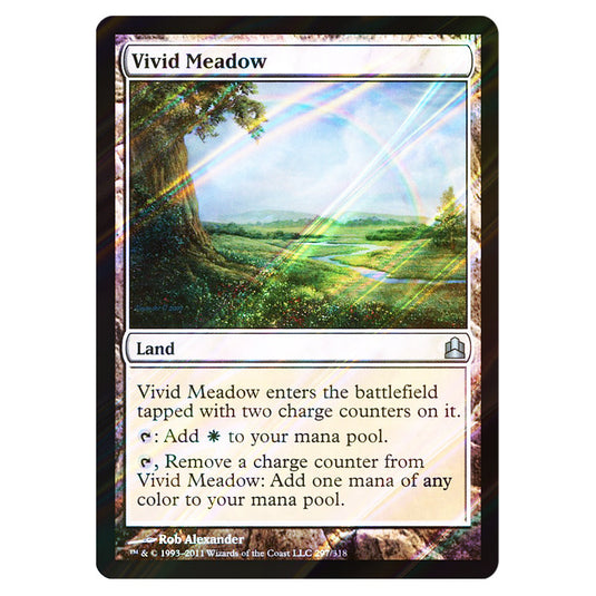 Vivid Meadow 297 card from the Magic The Gathering set Commander 2011