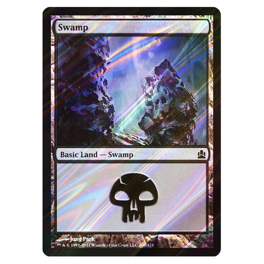 Swamp 308 card from the Magic The Gathering set Commander 2011