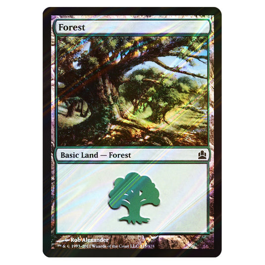 Forest 315 card from the Magic The Gathering set Commander 2011