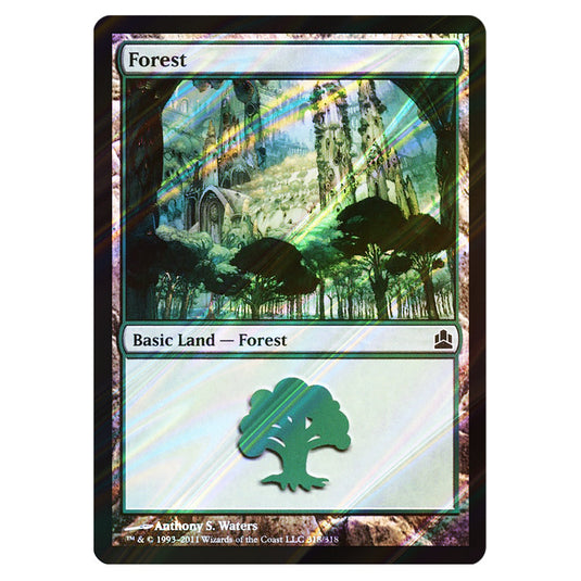 Forest 318 card from the Magic The Gathering set Commander 2011