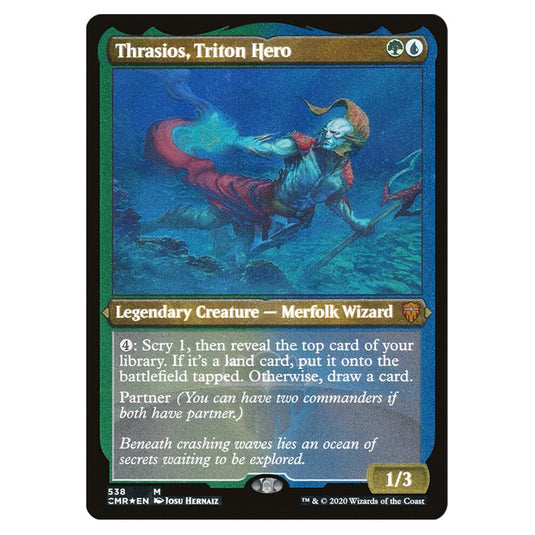Thrasios, Triton Hero 538 card from the Magic The Gathering set Commander Legends