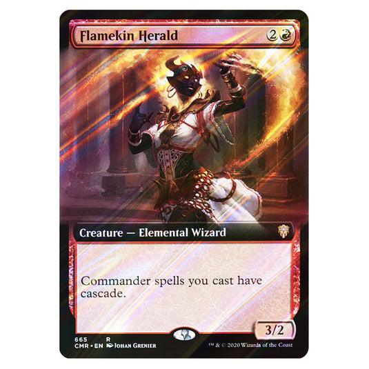 Flamekin Herald 665 card from the Magic The Gathering set Commander Legends