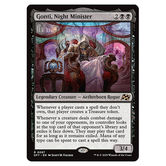 Gonti, Night Minister 0087 card from the Magic The Gathering set Aetherdrift
