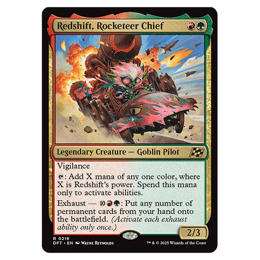 Redshift, Rocketeer Chief 0218 card from the Magic The Gathering set Aetherdrift