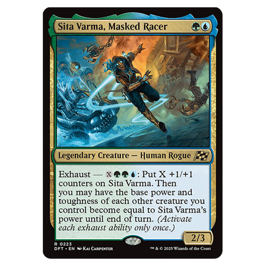 Sita Varma, Masked Racer 0223 card from the Magic The Gathering set Aetherdrift