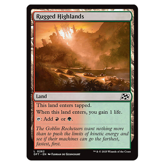 Rugged Highlands 0262 card from the Magic The Gathering set Aetherdrift