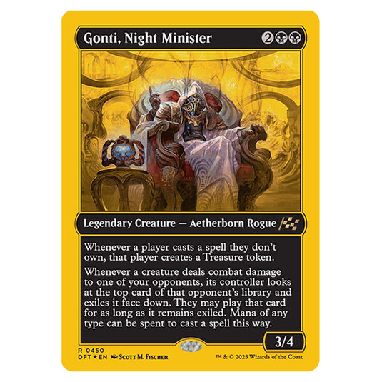 Gonti, Night Minister 0450 card from the Magic The Gathering set Aetherdrift