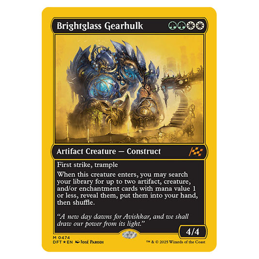 Brightglass Gearhulk 0474 card from the Magic The Gathering set Aetherdrift
