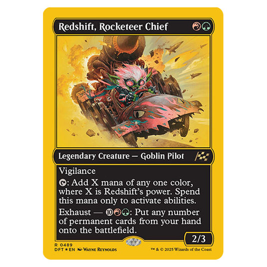 Redshift, Rocketeer Chief 0489 card from the Magic The Gathering set Aetherdrift