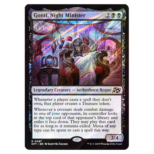 Gonti, Night Minister 0087 card from the Magic The Gathering set Aetherdrift