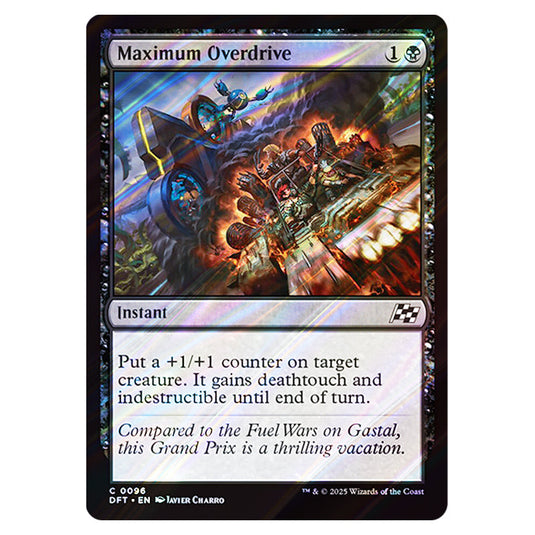 Maximum Overdrive 0096 card from the Magic The Gathering set Aetherdrift