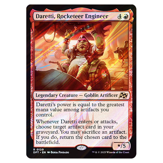 Daretti, Rocketeer Engineer 0120 card from the Magic The Gathering set Aetherdrift