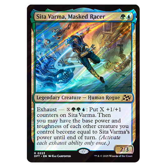 Sita Varma, Masked Racer 0223 card from the Magic The Gathering set Aetherdrift