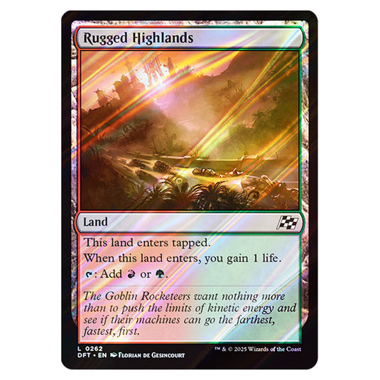 Rugged Highlands 0262 card from the Magic The Gathering set Aetherdrift
