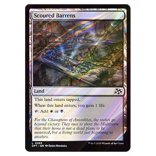 Scoured Barrens 0263 card from the Magic The Gathering set Aetherdrift