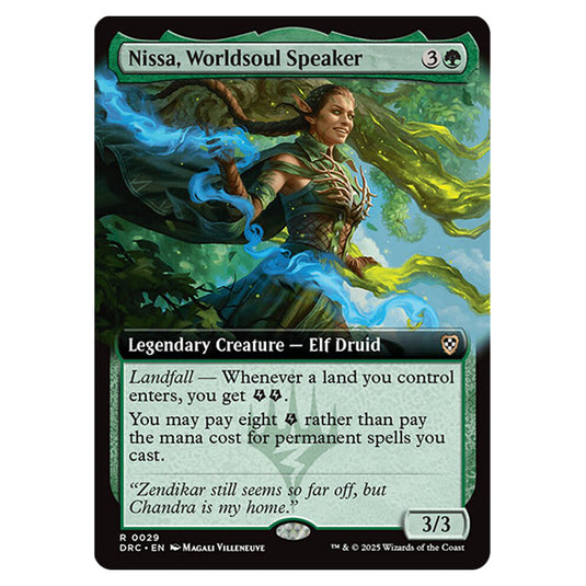 Nissa, Worldsoul Speaker 0029 card from the Magic The Gathering set Aetherdrift Commander