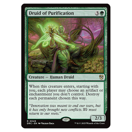 Druid of Purification 0049 card from the Magic The Gathering set Aetherdrift Commander