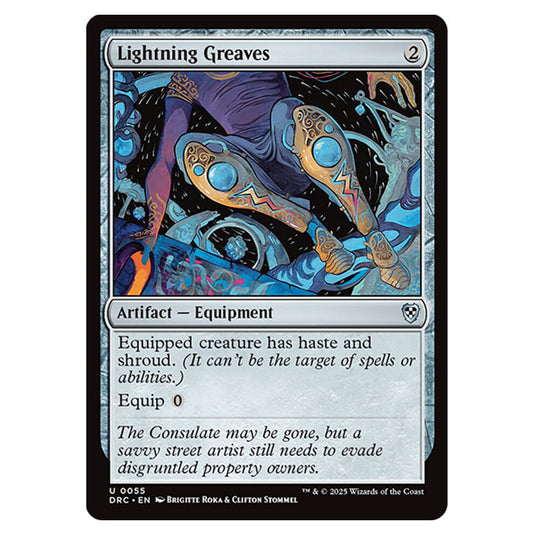 Lightning Greaves 0055 card from the Magic The Gathering set Aetherdrift Commander