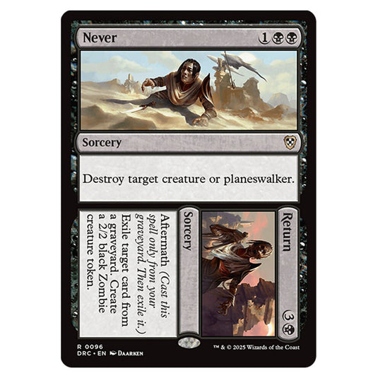Never // Return 0096 card from the Magic The Gathering set Aetherdrift Commander