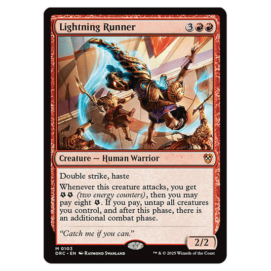 Lightning Runner 0103 card from the Magic The Gathering set Aetherdrift Commander