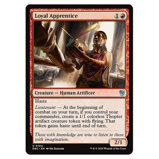 Loyal Apprentice 0104 card from the Magic The Gathering set Aetherdrift Commander