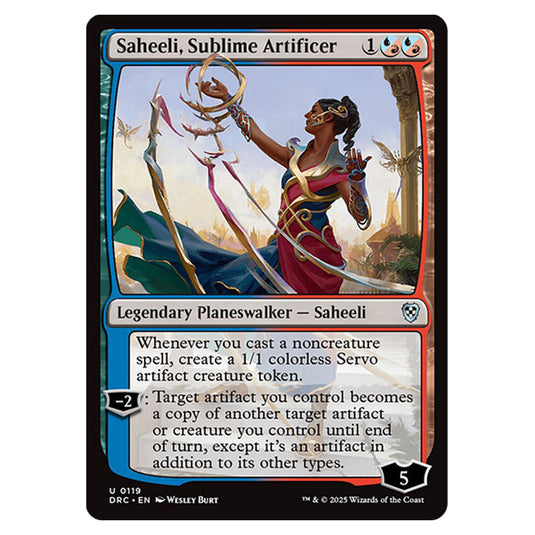 Saheeli, Sublime Artificer 0119 card from the Magic The Gathering set Aetherdrift Commander