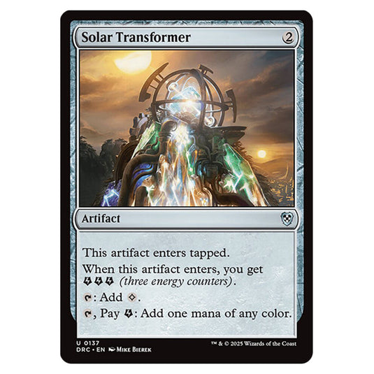 Solar Transformer 0137 card from the Magic The Gathering set Aetherdrift Commander