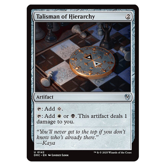 Talisman of Hierarchy 0142 card from the Magic The Gathering set Aetherdrift Commander