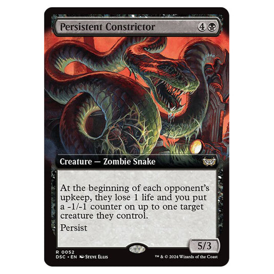 Persistent Constrictor 052 card from the Magic The Gathering set Duskmourn: House of Horror Commander