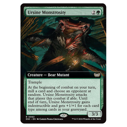 Ursine Monstrosity 063 card from the Magic The Gathering set Duskmourn: House of Horror Commander