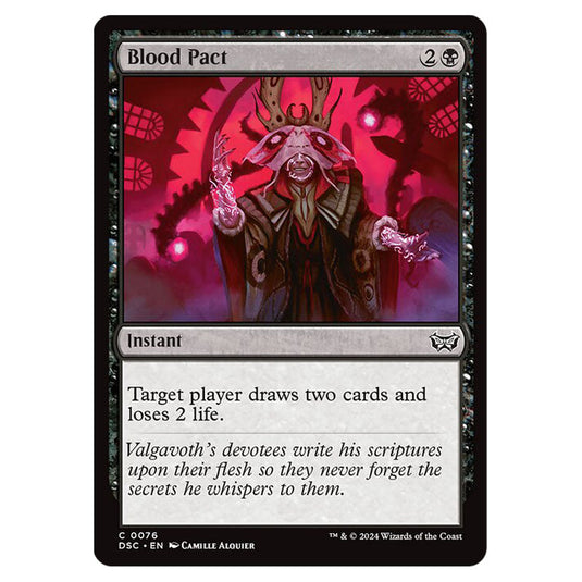Blood Pact 076 card from the Magic The Gathering set Duskmourn: House of Horror Commander