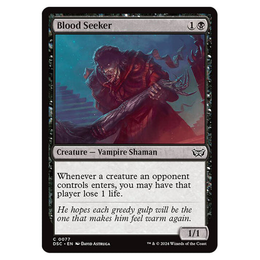 Blood Seeker 077 card from the Magic The Gathering set Duskmourn: House of Horror Commander