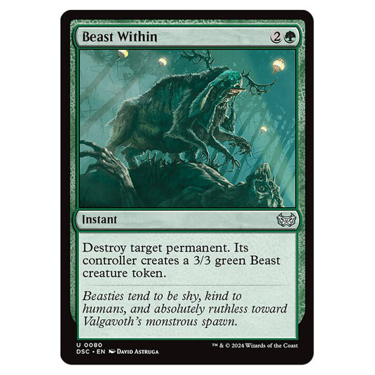 Beast Within 080 card from the Magic The Gathering set Duskmourn: House of Horror Commander
