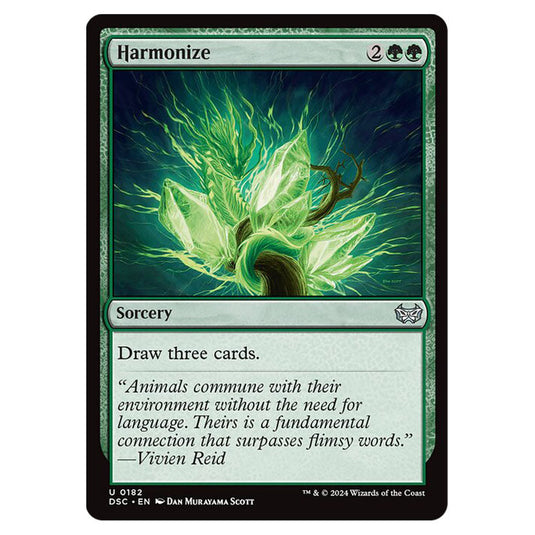 Harmonize 182 card from the Magic The Gathering set Duskmourn: House of Horror Commander